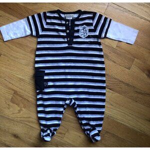 Minibasix Velour One Piece Footie 6M